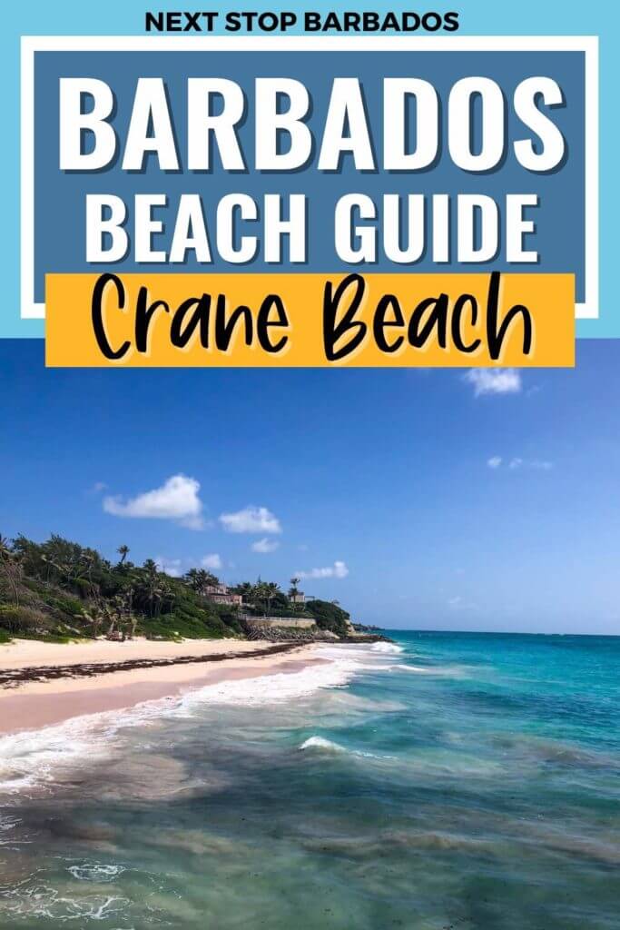 View of the pink sand and blue sea at Crane Beach Barbados