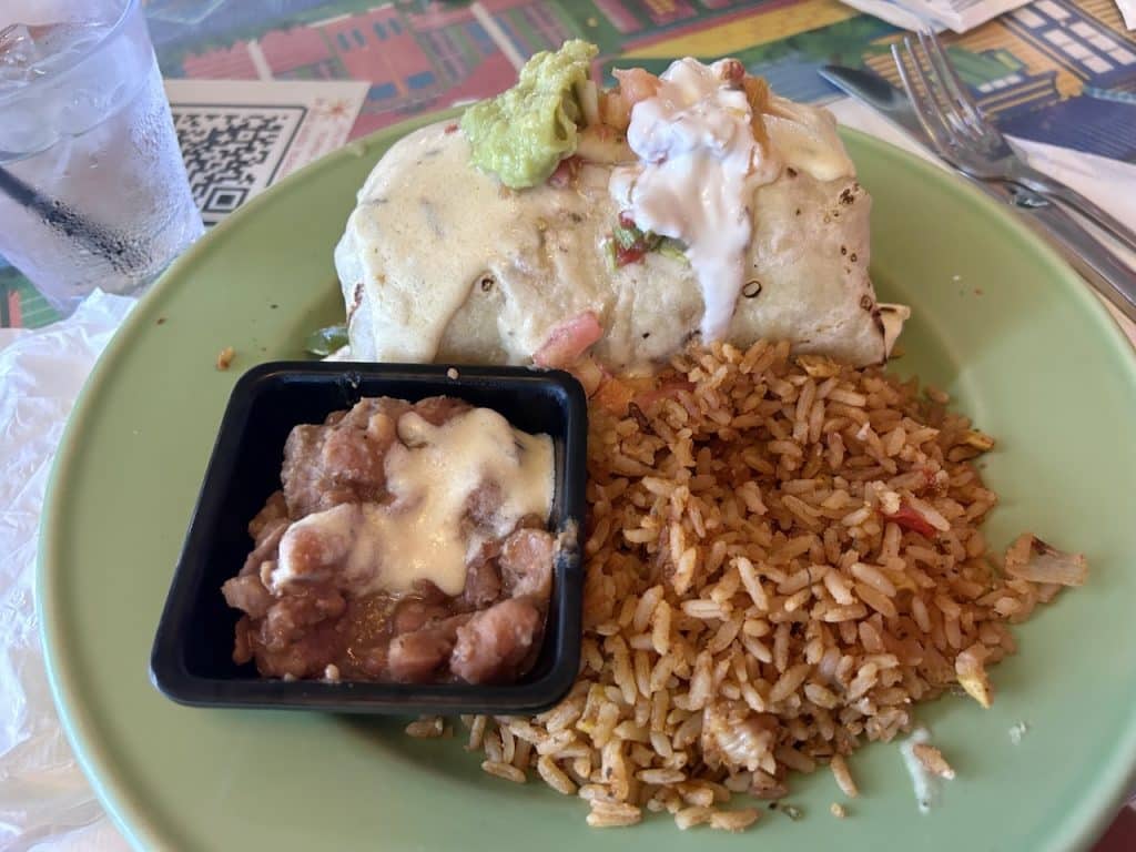 a burrito from Cafe Sol in St. Lawrence Gap Barbados