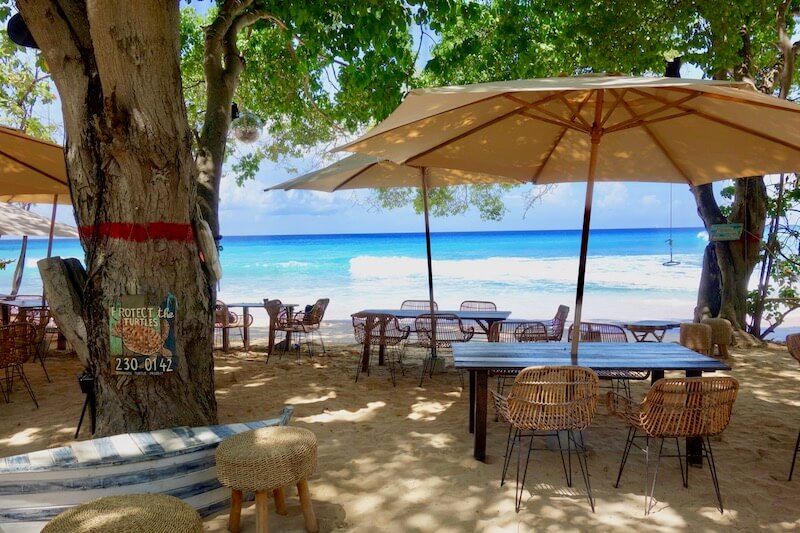 Batts Rock Beach at La Cabane, one of the best restaurants in Barbados