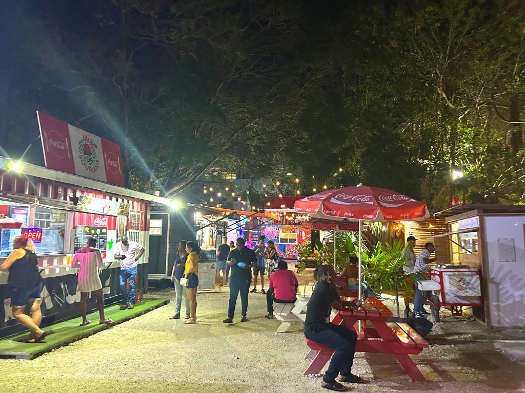 Night crowds at the Worthing Square food court